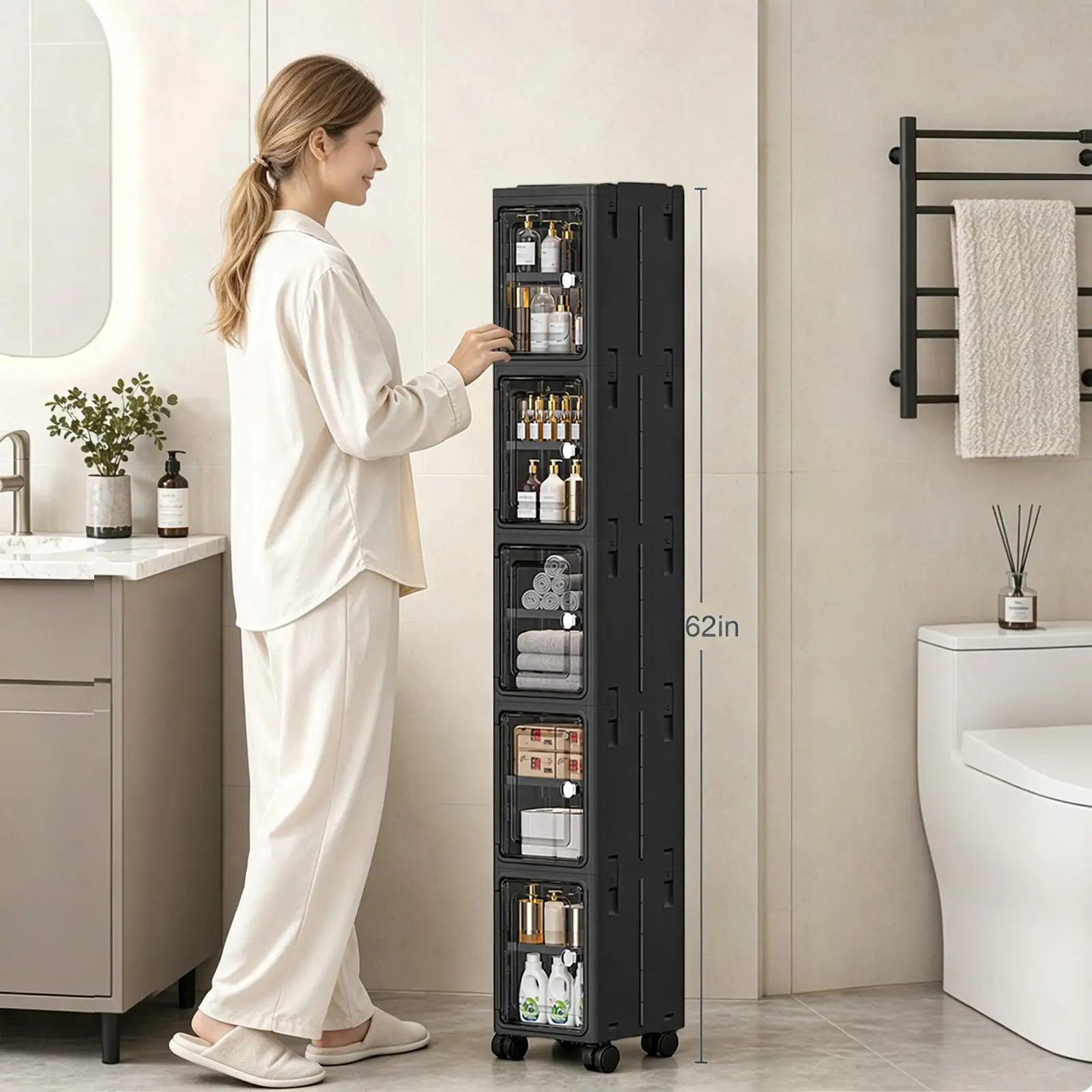 Kitchen Appliances Cabinet - Armário de Armazenamento Estreito e Fino